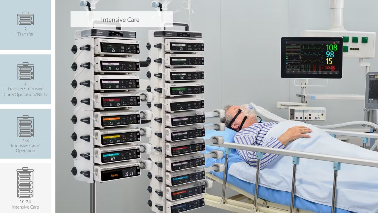 Bombas de infusão Mindray BeneFusion em uso